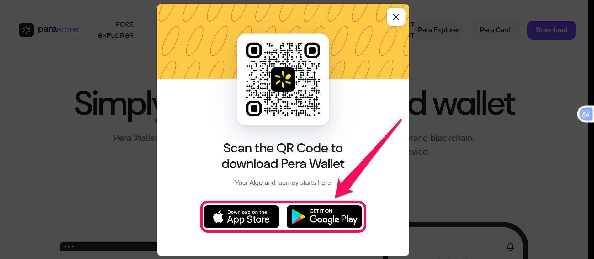 Erste Schritte mit Pera Wallet