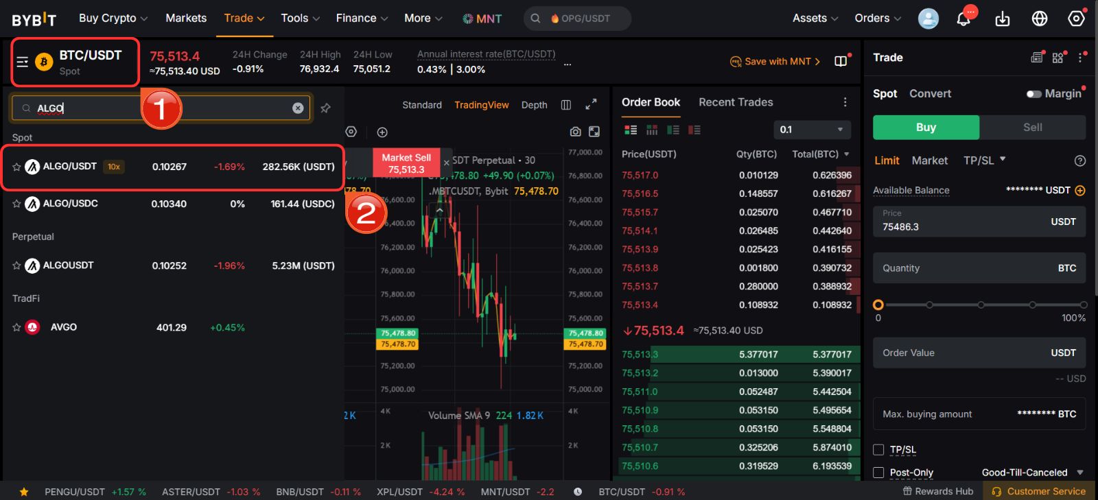 Buying Algorand tokens