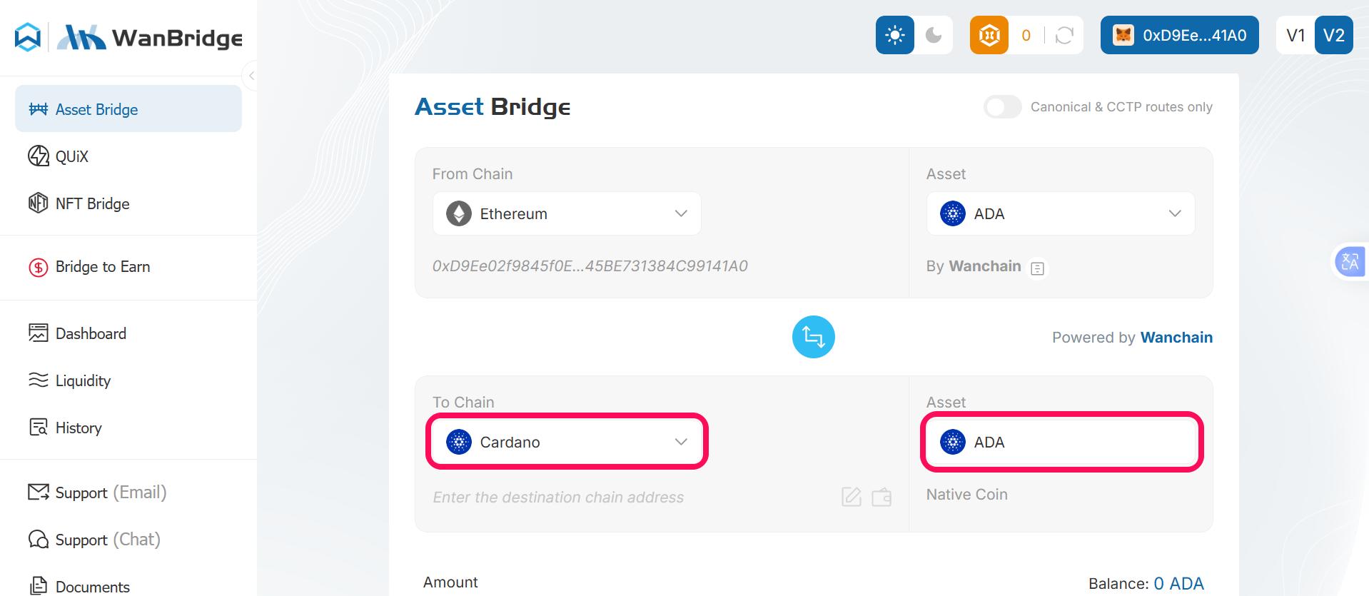 Bridge Assets From Ethereum to Cardano