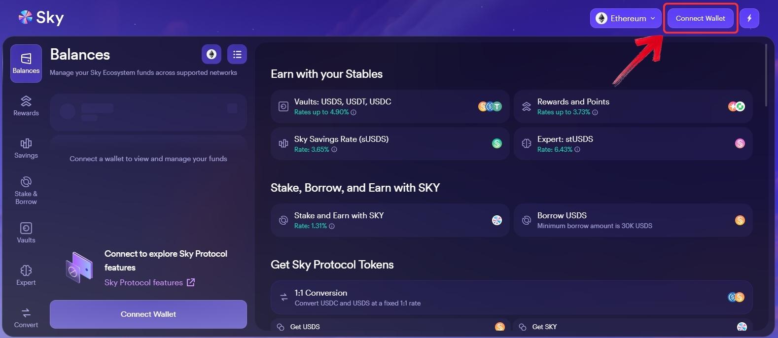 stake SKY tokens