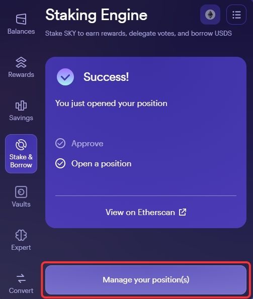 stake SKY tokens