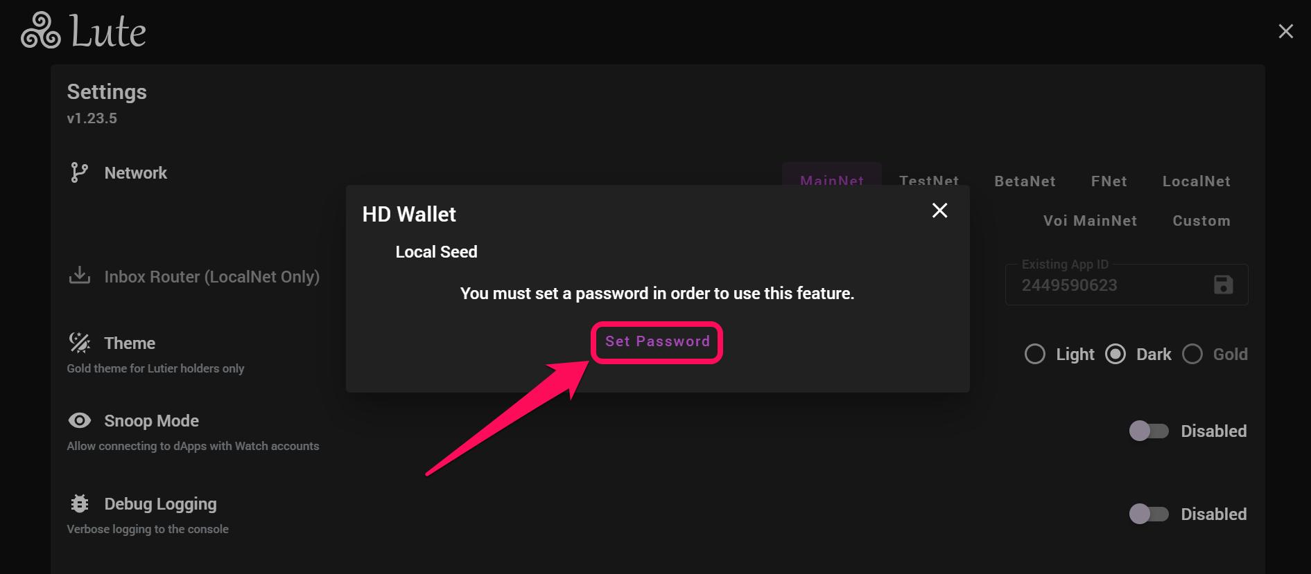 开始使用 Lute Wallet