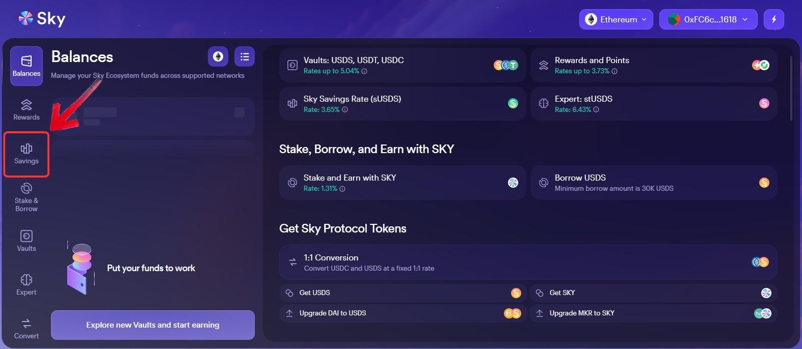 stake SKY tokens