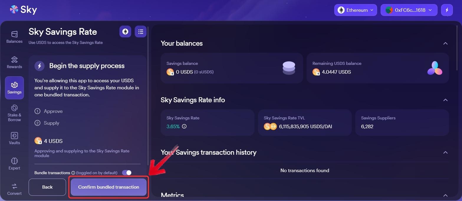 stake SKY tokens